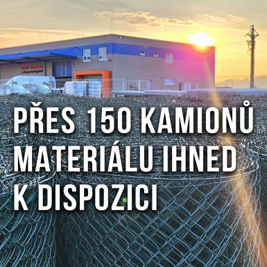 Přes 150 kamionů materiálu ihned k dispozici